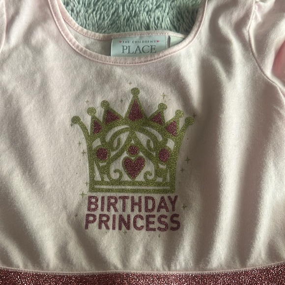 🎀 Children’s Place Birthday Girl Dress Pink Short Sleeve Flowy Tulle Glitter - Picture 4 of 5